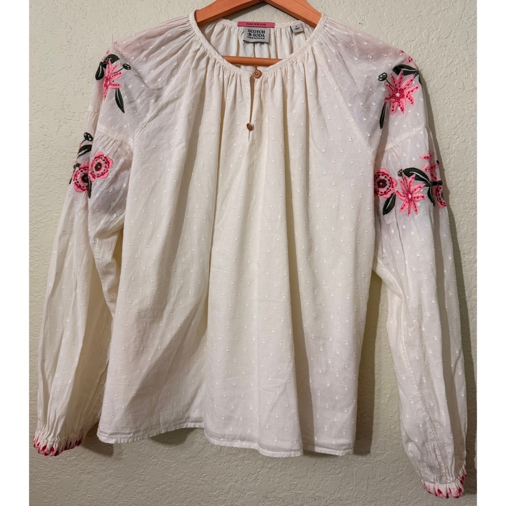 Scotch & Soda PARK IN BLOOM  Blouse 100% Cotton SZ  14 Sustainable Europe Top